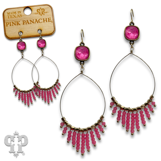 Saucer bead fringe teardrop earring with crystal from Swarovski®- LC