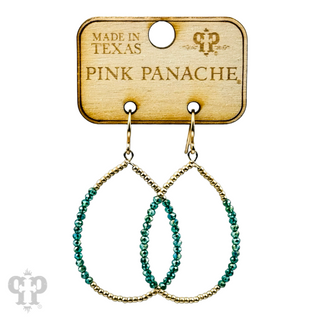 Faceted and round color bead teardrop earrings