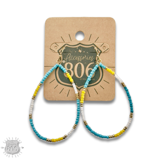 Turquoise seed bead teardrop earring