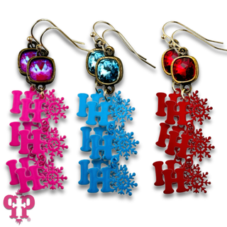 HoHoHo and snowflake word earring with crystals from Swarovski®