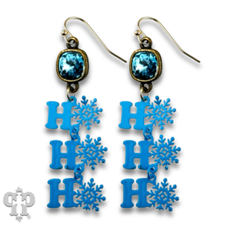 HoHoHo and snowflake word earring with crystals from Swarovski®