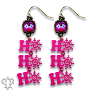 HoHoHo and snowflake word earring with crystals from Swarovski®