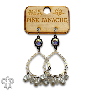 Pearl bead and teardrop earring with crystals from Swarovski®