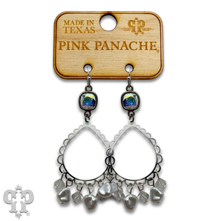 Pearl bead and teardrop earring with crystals from Swarovski®