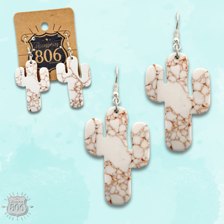 Cactus shape stone earring, last call