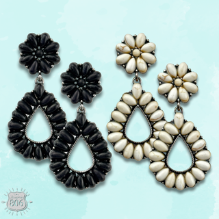 Western stone teardrop earring