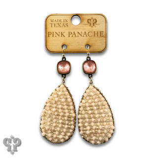 Woven bead teardrop earring with Austrian crystal