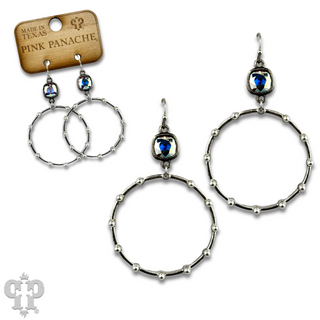 Pearl stud circle earring with Austrian crystal