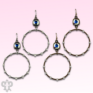 Pearl stud circle earring with Austrian crystal