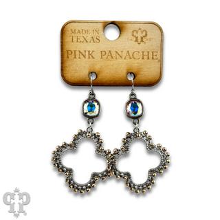 Clover cross earring with Austrian crystal