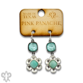 Stone center flower earring with Austrian crystal