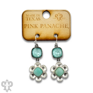 Stone center flower earring with Austrian crystal
