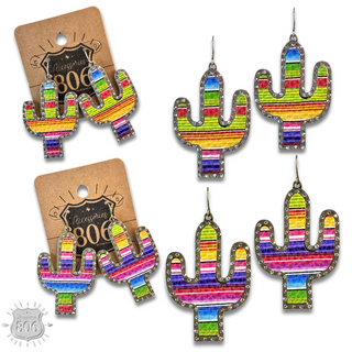 Cactus earring with inlay, last call