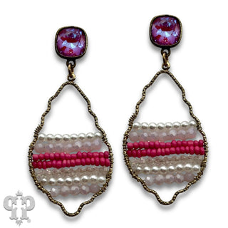 Diamond shape teardrop earring with a crystal from Swarovski®