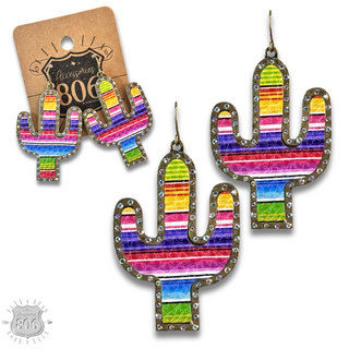 Cactus earring with inlay, last call