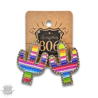 Cactus earring with inlay, last call