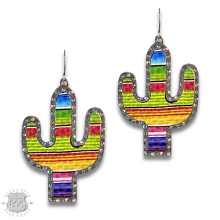 Cactus earring with inlay, last call