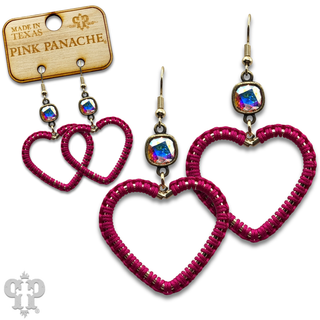 Wrapped heart earring with Austrian crystal