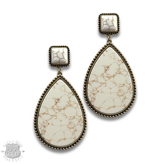 Solid stone teardrop earring, last call