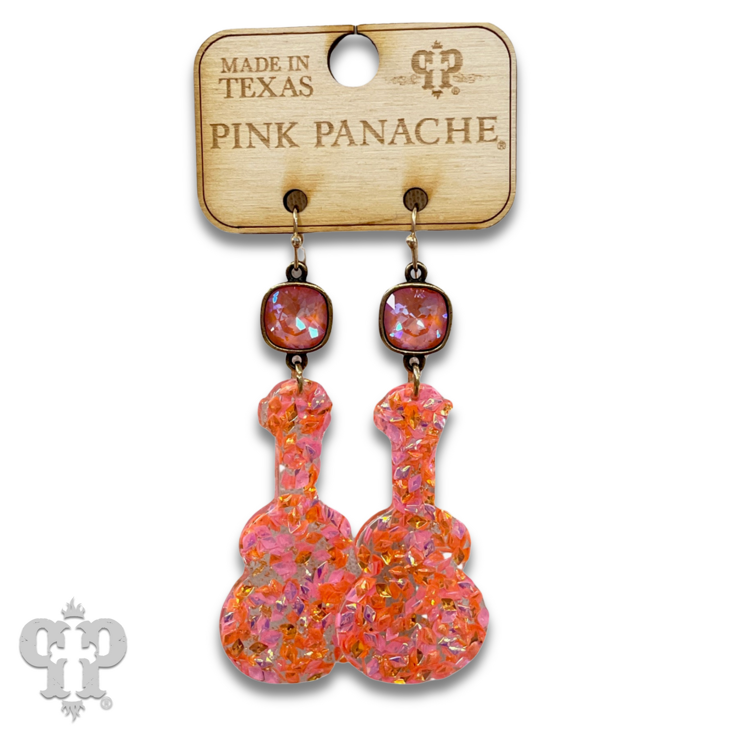 Acrylic earring with Austrian crystal
