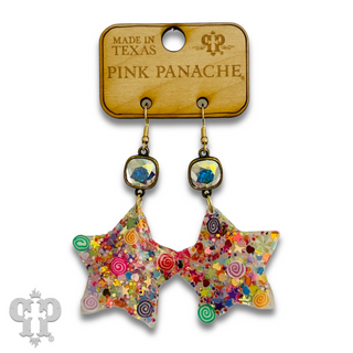 Acrylic earring with Austrian crystal