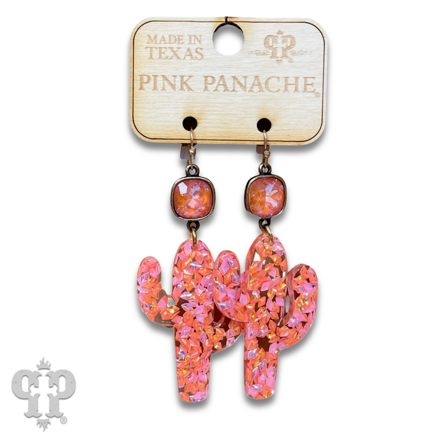 Acrylic earring with Austrian crystal