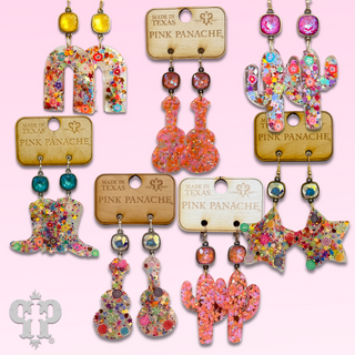 Acrylic earring with Austrian crystal