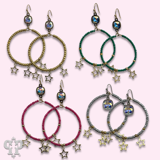 Star charm earring with crystals from Swarovski®- LC