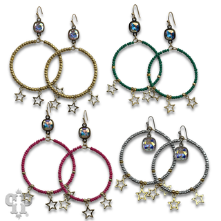 Star charm earring with crystals from Swarovski®- LC