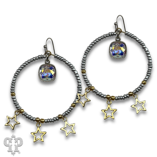 Star charm earring with crystals from Swarovski®- LC