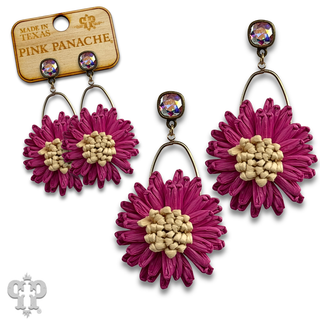 Raffia flower earring with crystals from Swarovski®- LC