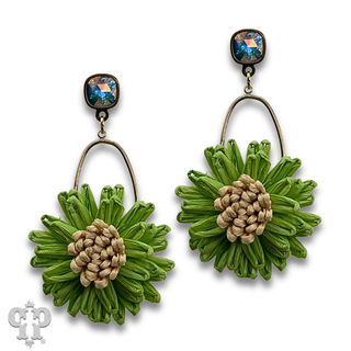 Raffia flower earring with crystals from Swarovski®- LC