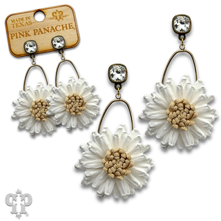Raffia flower earring with crystals from Swarovski®- LC