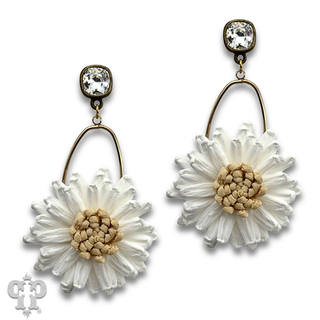 Raffia flower earring with crystals from Swarovski®- LC