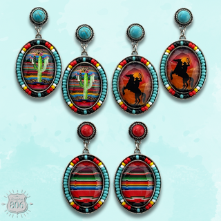 Small oval seed bead earring