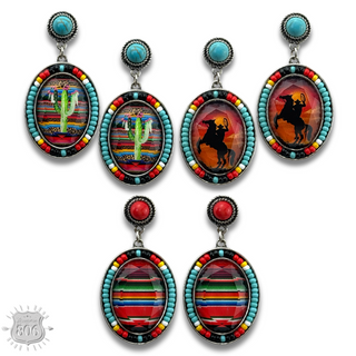 Small oval seed bead earring