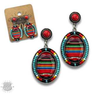 Small oval seed bead earring