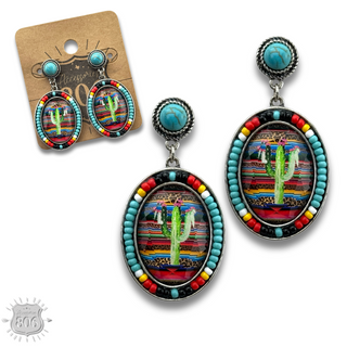 Small oval seed bead earring