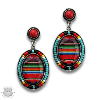 Small oval seed bead earring