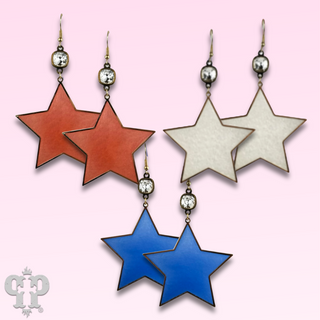 Acrylic star earring with Austrian crystal