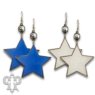 Acrylic star earring with Austrian crystal - LC