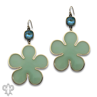 Acrylic flower earring with crystals from Swarovski®- LC