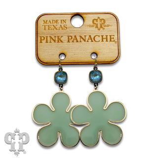 Acrylic flower earring with crystals from Swarovski®- LC