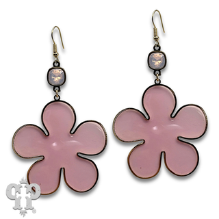 Acrylic flower earring with crystals from Swarovski®- LC