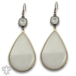 Acrylic teardrop charm earring with crystals from Swarovski®- LC