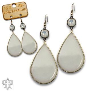Acrylic teardrop charm earring with crystals from Swarovski®- LC