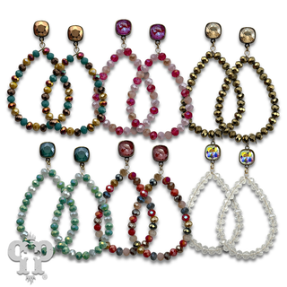 Faceted bead teardrop earring with crystals from Swarovski®- LC