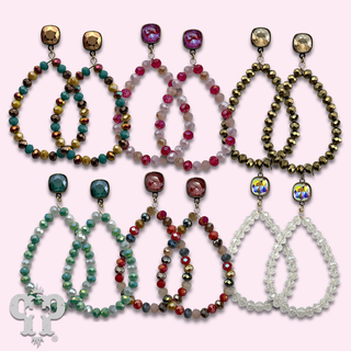 Faceted bead teardrop earring with crystals from Swarovski®- LC