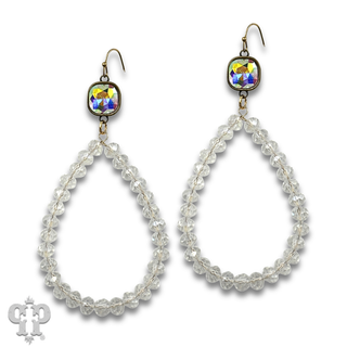 Faceted bead teardrop earring with crystals from Swarovski®- LC