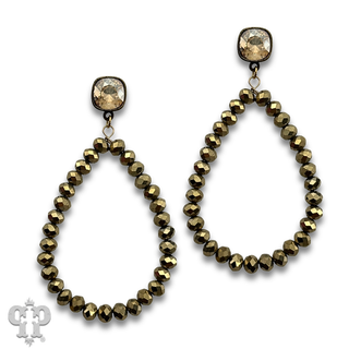 Faceted bead teardrop earring with crystals from Swarovski®- LC